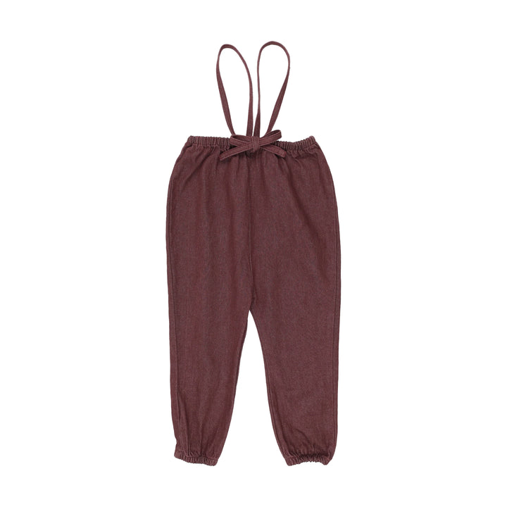 one piece rugged threads bubble suspender - burgundy denim