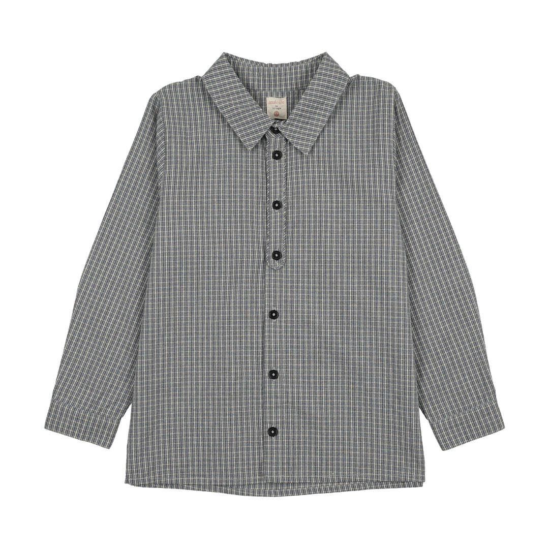 shirt l/s plaid - dried blue plaid