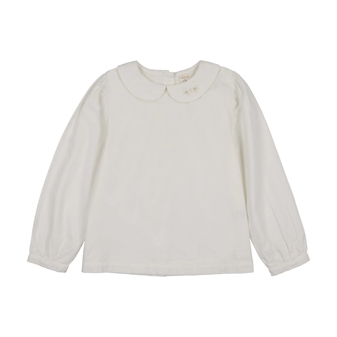 shirt l/s collared blouse - cream