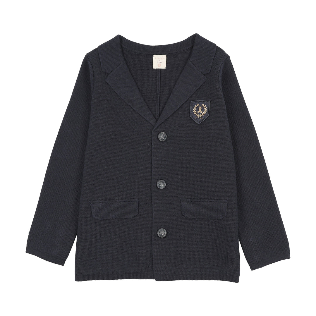blazer crest knit - navy