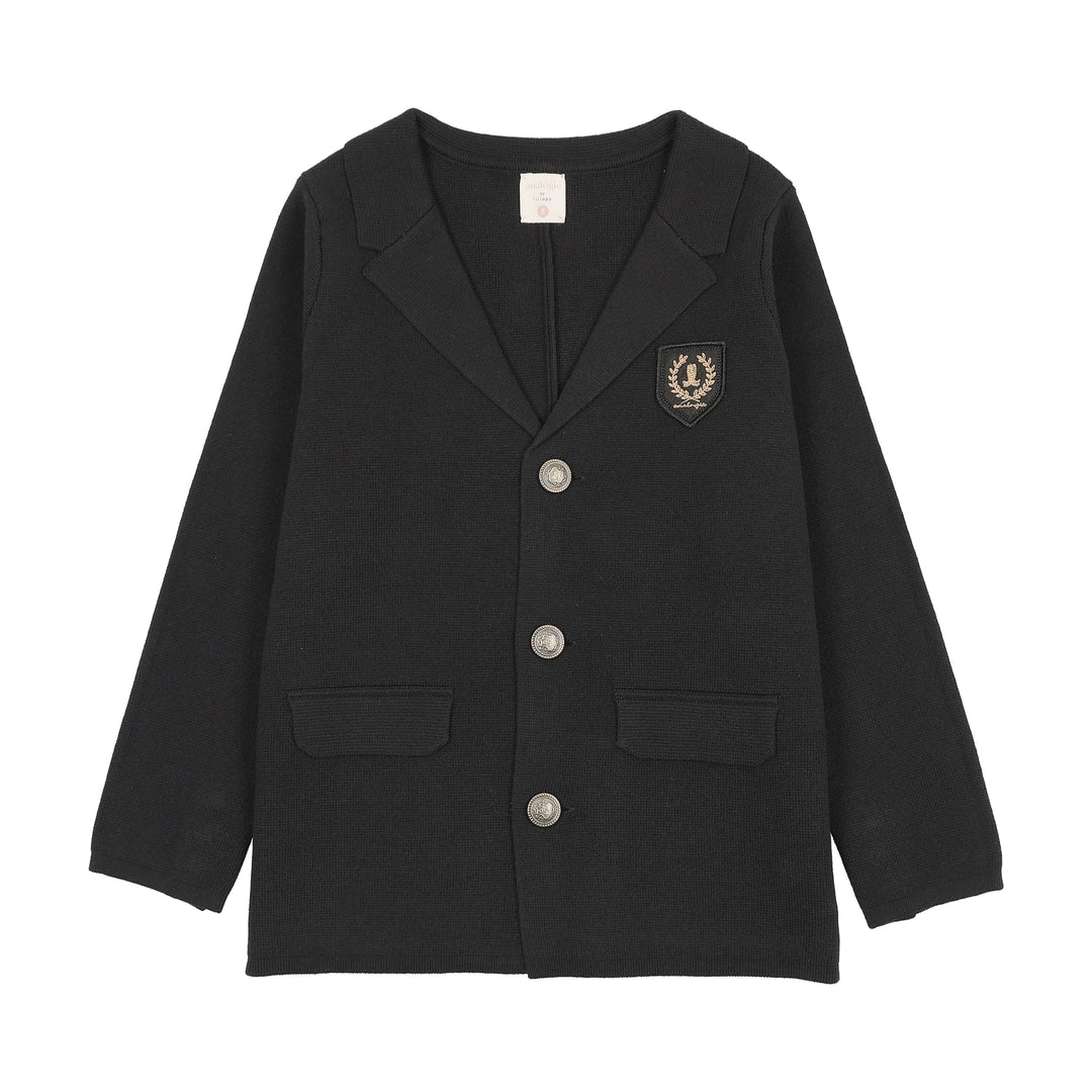 blazer crest knit - black