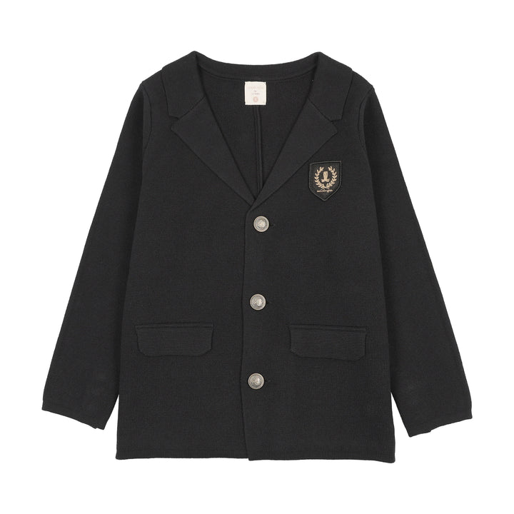 blazer crest knit - black