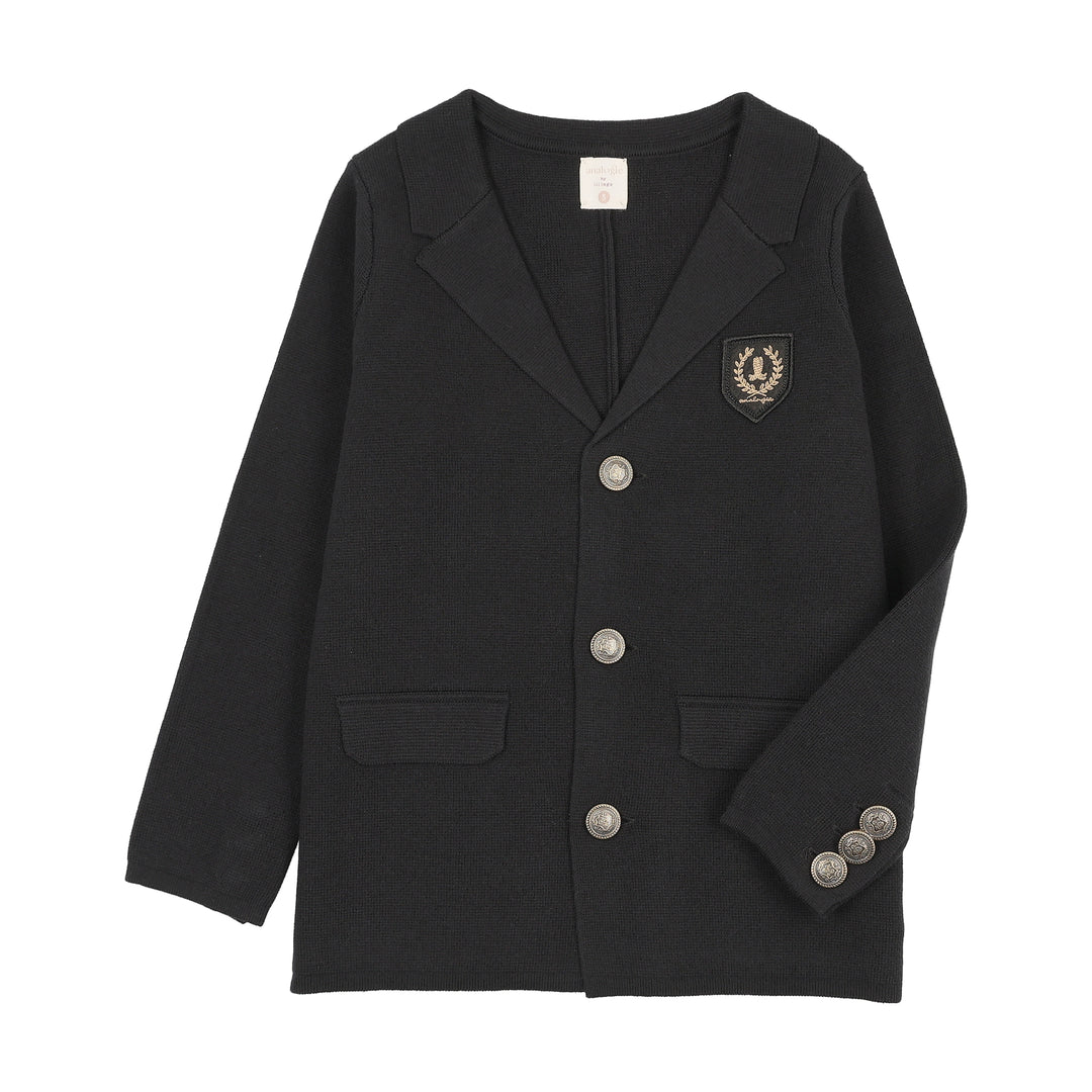 blazer crest knit - black