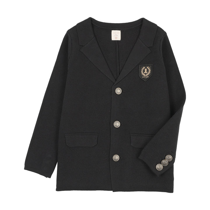 blazer crest knit - black
