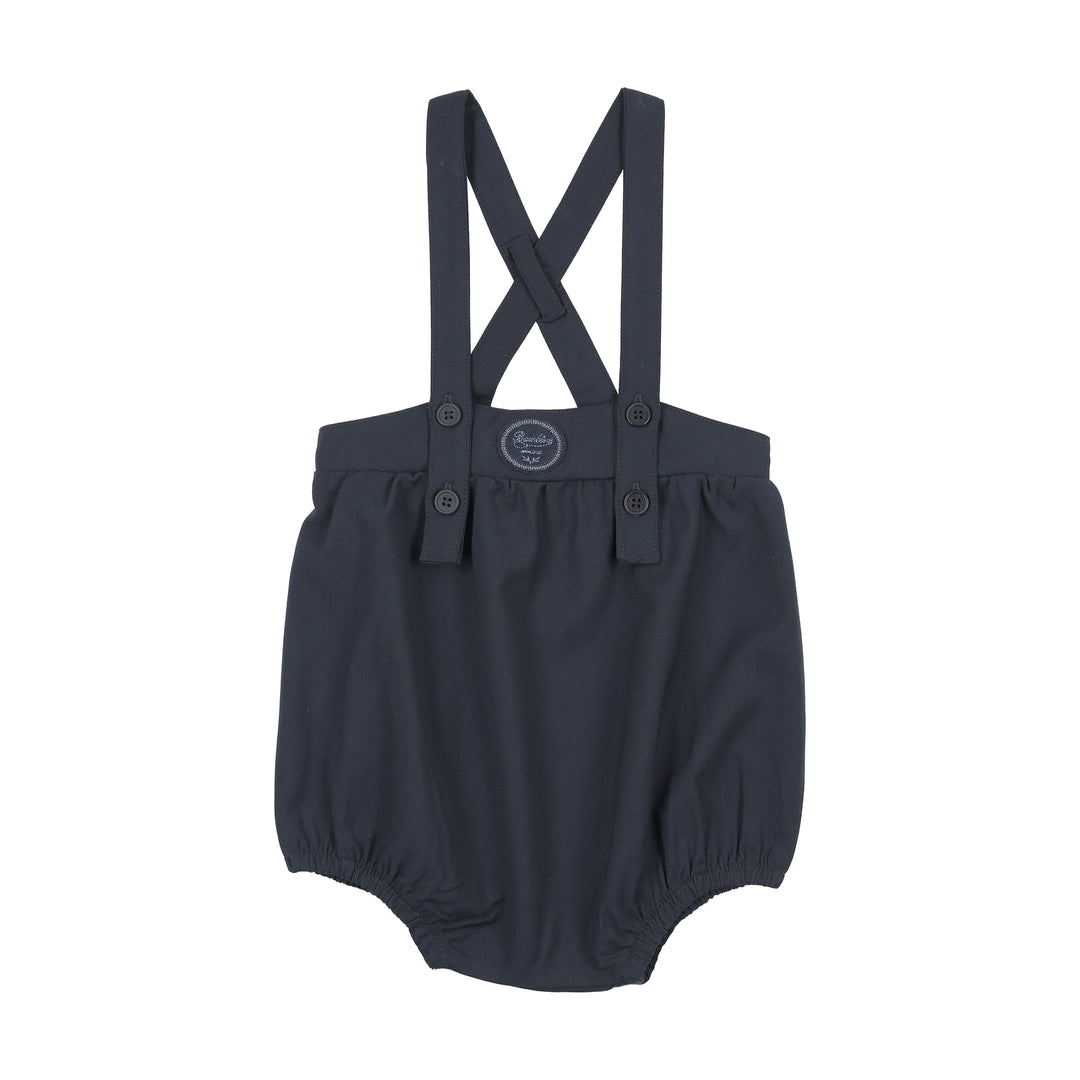 one piece plaid edition bubble romper - navy