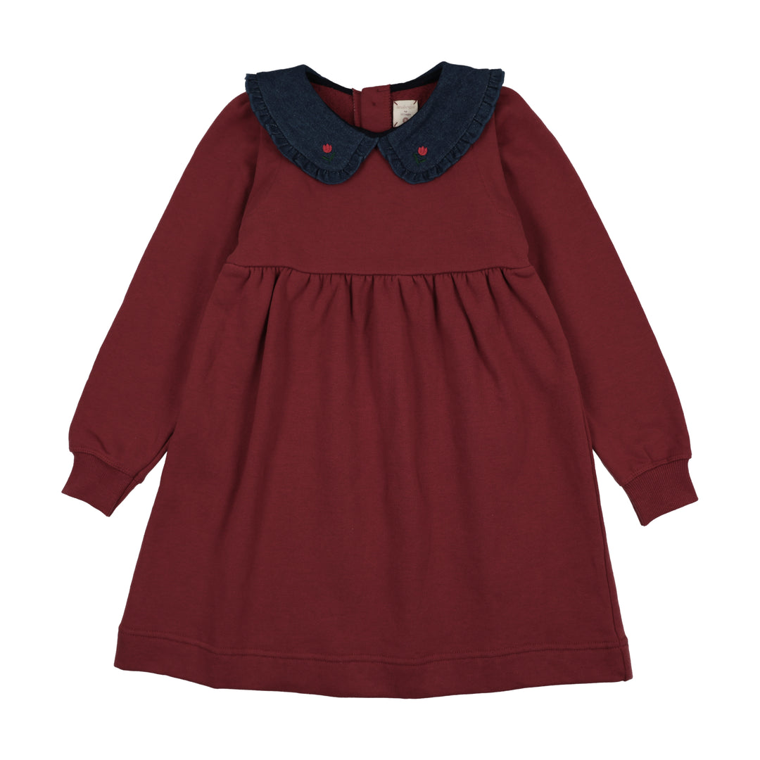 dress sweet campaign denim collared sweat - vintage red