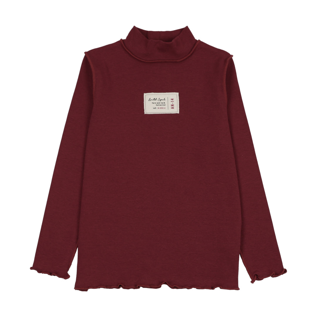 tee l/s limited capsule mockneck - deep red