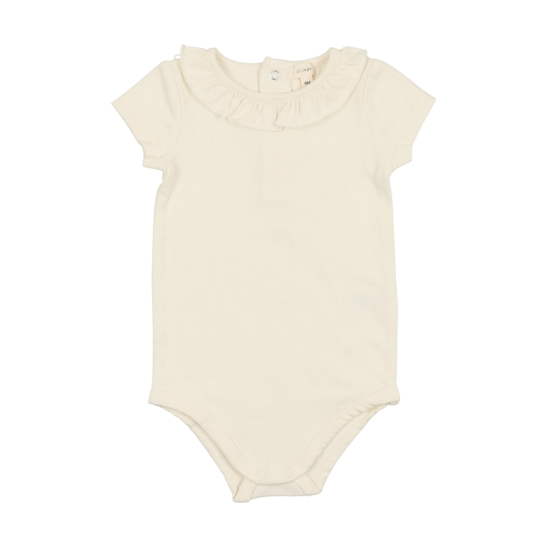 onesie s/s ruffle - cream