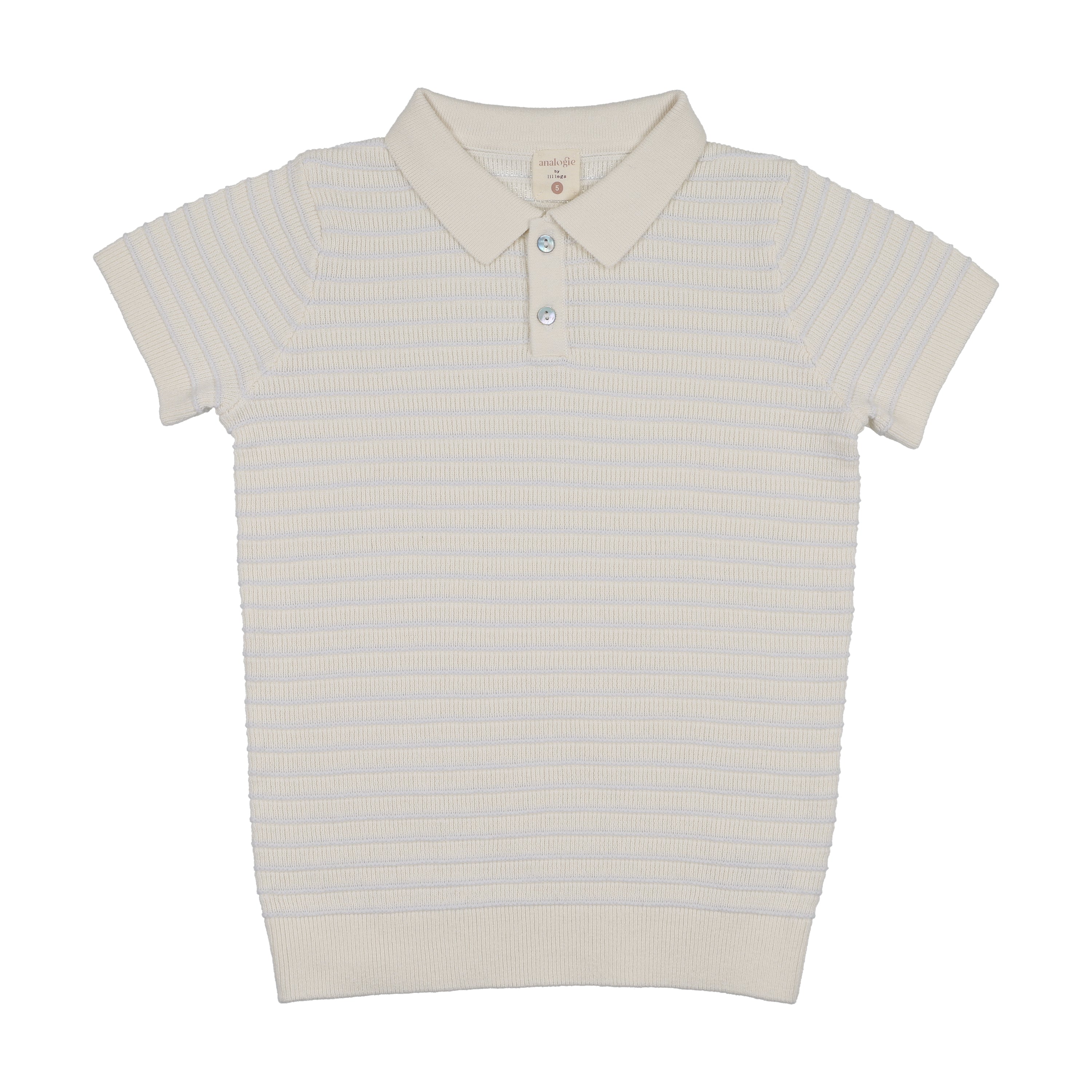 polo s/s textured stripe knit - clear blue – Lily and Todd