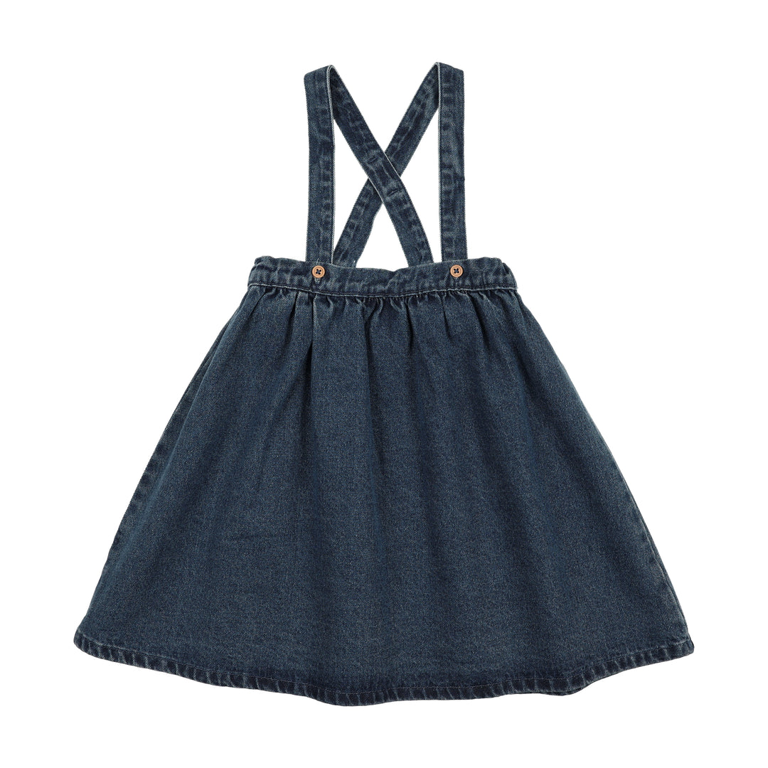 dress denim suspender jumper - mid blue wash Lily and Todd dress denim suspender jumper - mid blue wash Lily and Todd