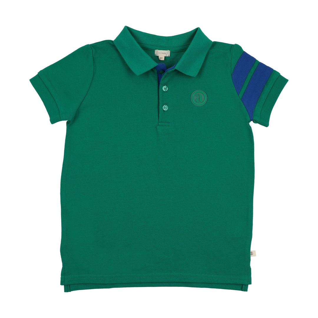 polo s/s stripe detail - electric green