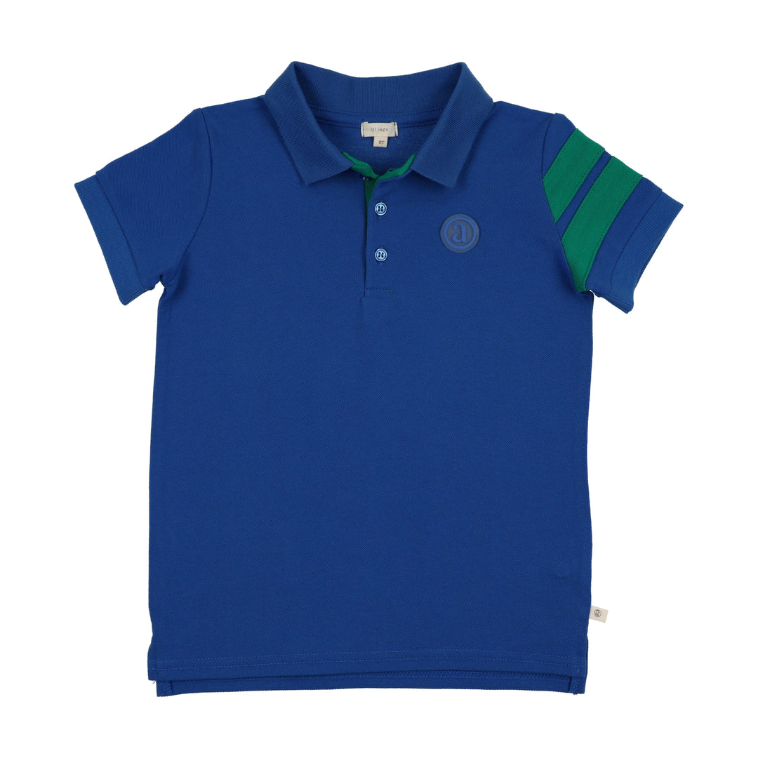polo s/s stripe detail - electric blue