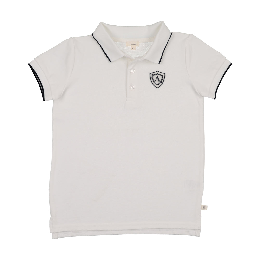 polo s/s logo - white