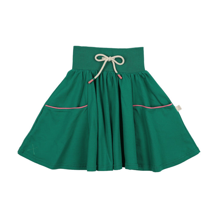 skirt boating crew pocket with drawstring waist - electric green