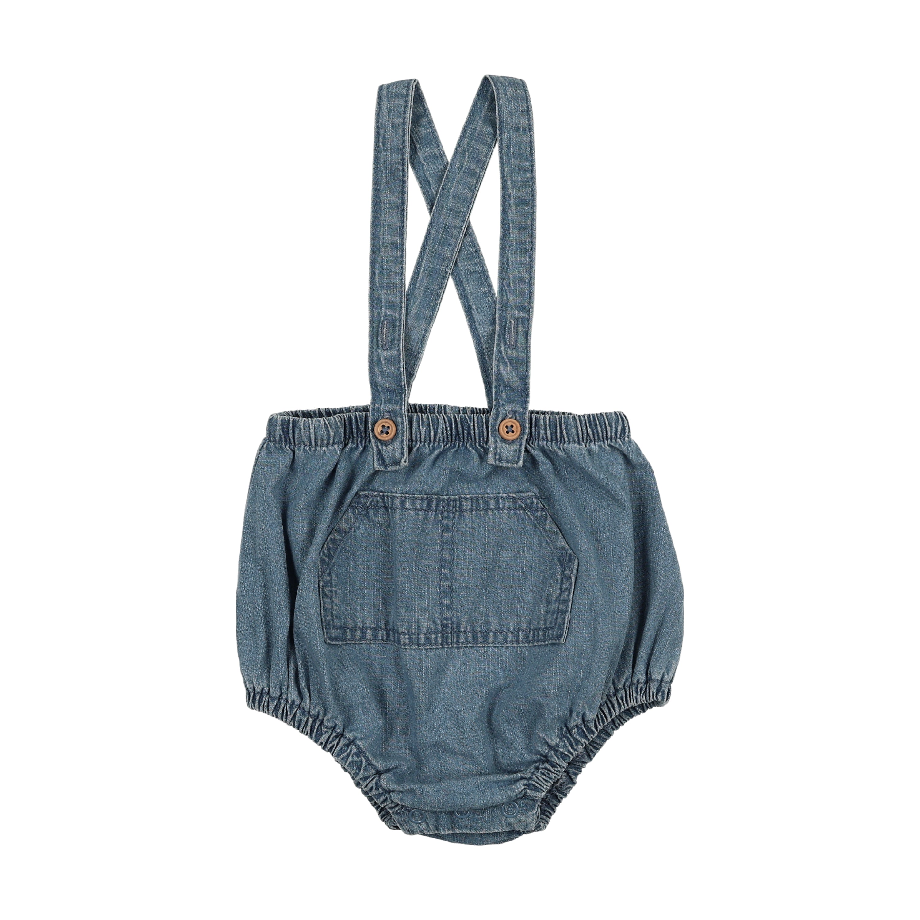 bloomer pocket suspender - mid blue wash – Lily and Todd