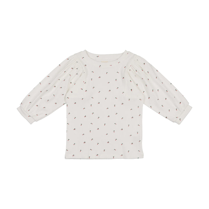 tee 3/4 denim capsule cherry print - white