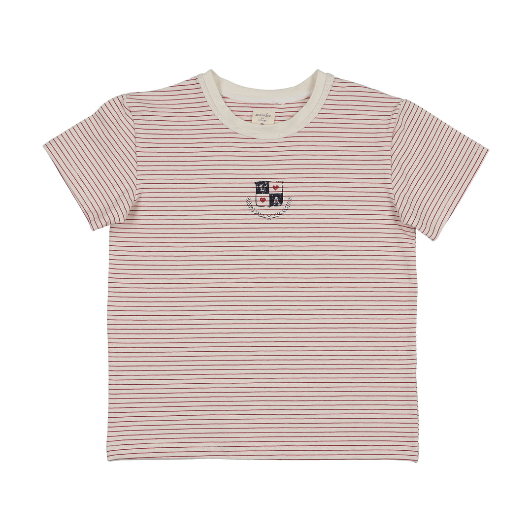 tee s/s denim city - red stripe
