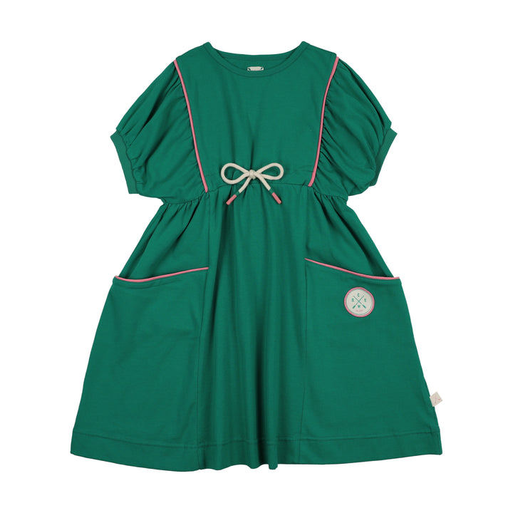 dress s/s boating crew drawstring waist - electric green
