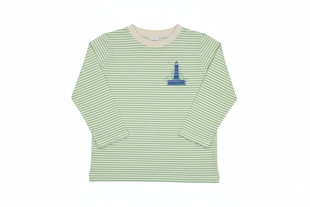 tee l/s sailor stripe - green