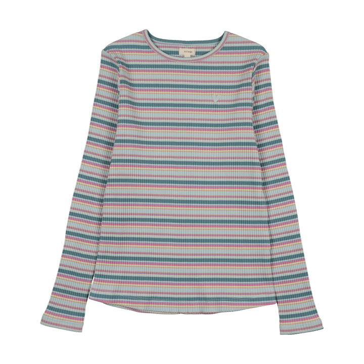 tee l/s basic striped - pastel multi