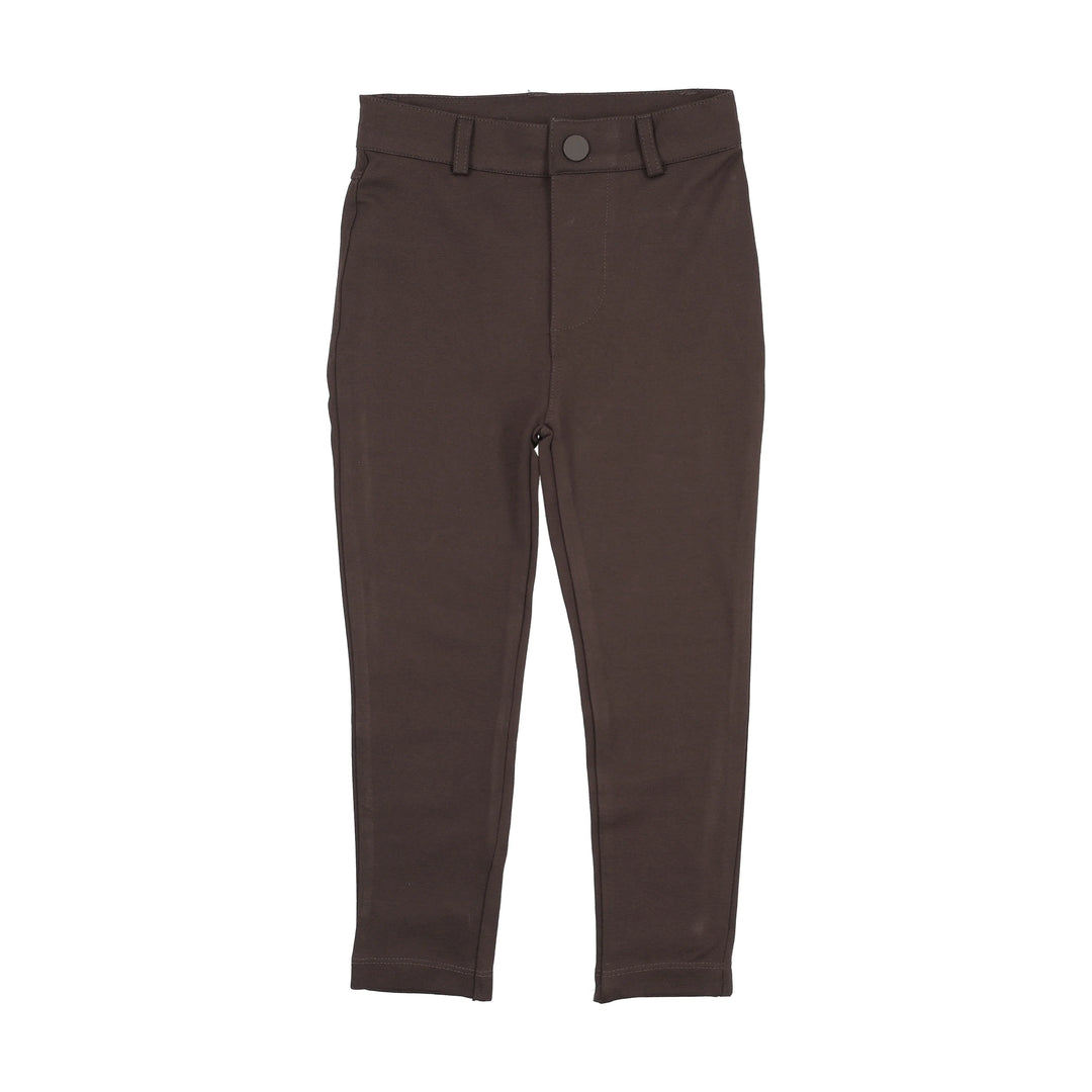 pants solid knit - chocolate brown