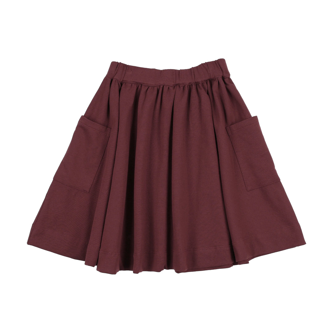 skirt pocket circle - burgundy