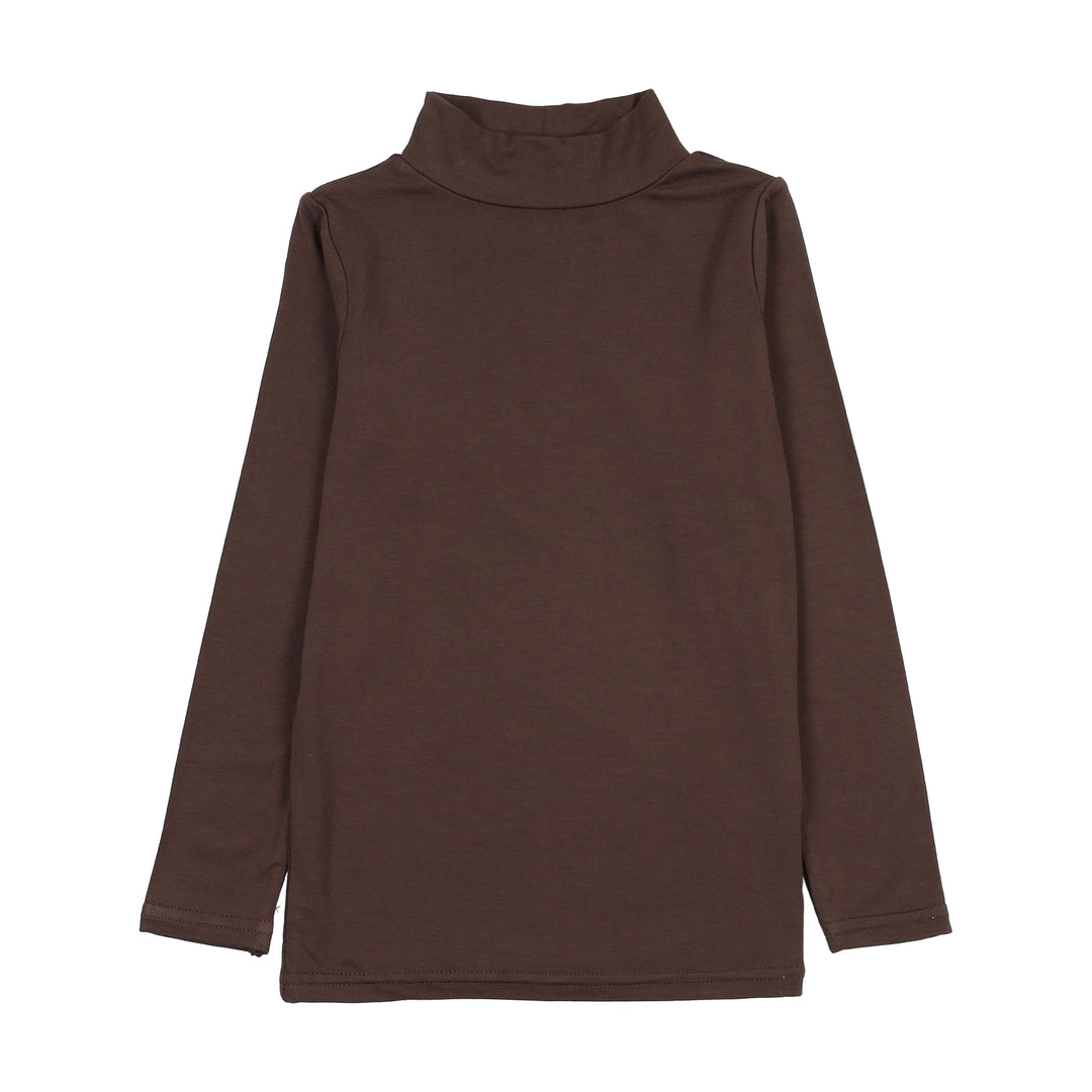 tee l/s bamboo mockneck - chocolate brown