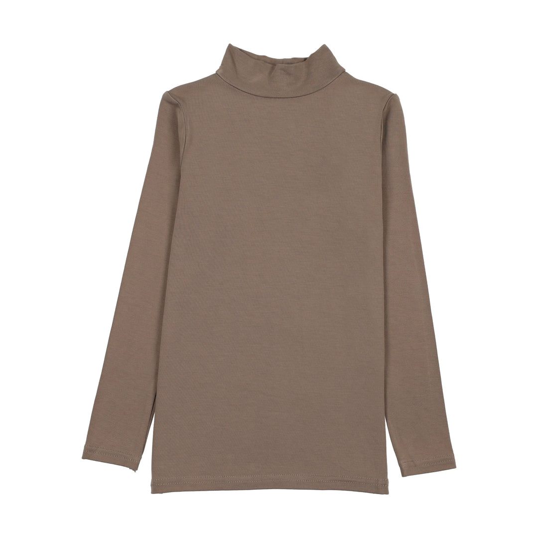 tee l/s bamboo mockneck - misty oat heather