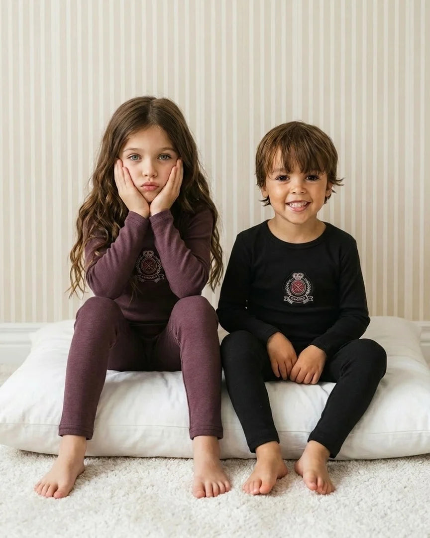 pajamas classic top and pants - vintage purple