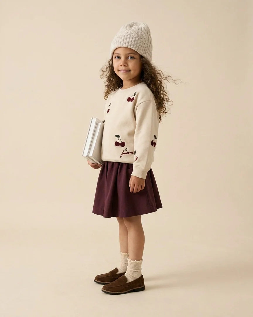 skirt pocket circle - burgundy