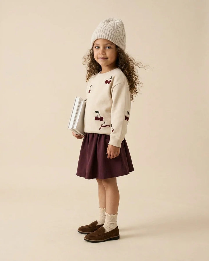 skirt pocket circle - burgundy