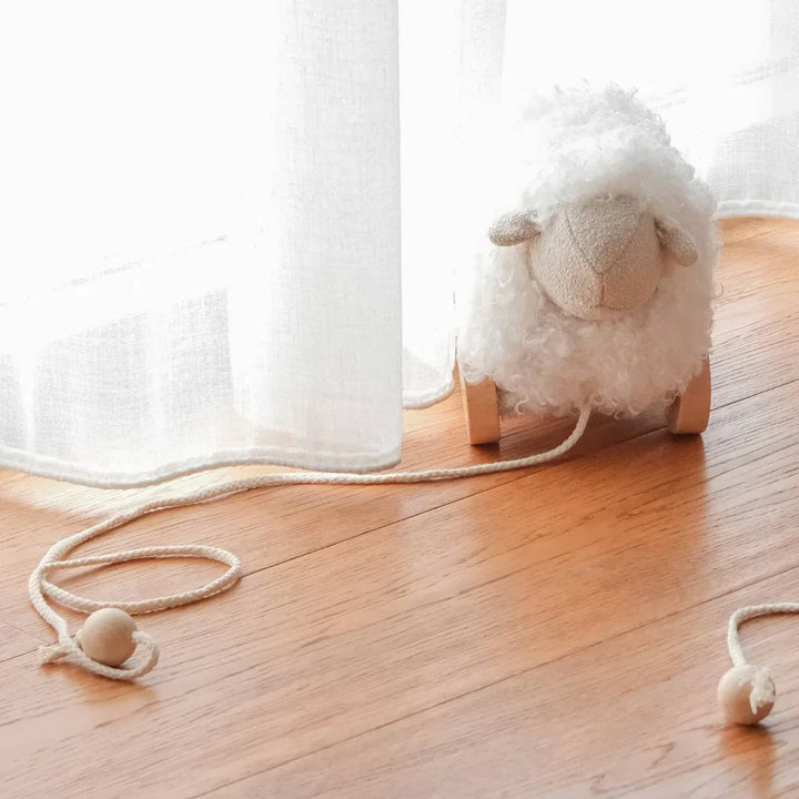 toy bella pull along sheep  - cream