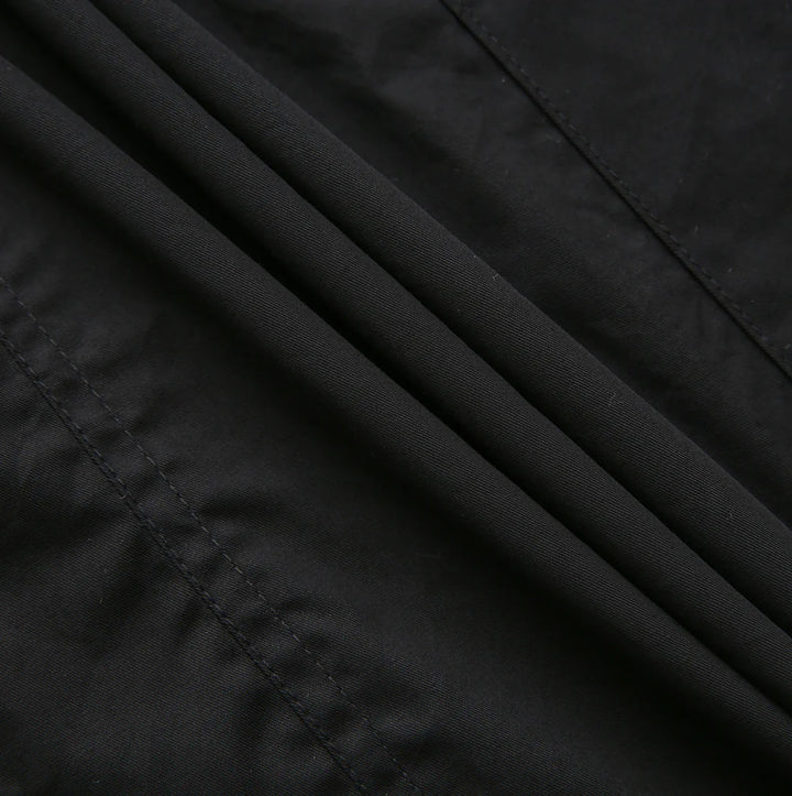 skirt midi bubble hem with pockets - black