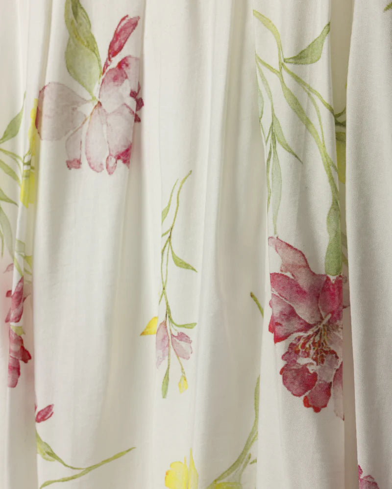 dress floral printed flutter jumper with embroidered cardigan - ivory/floral