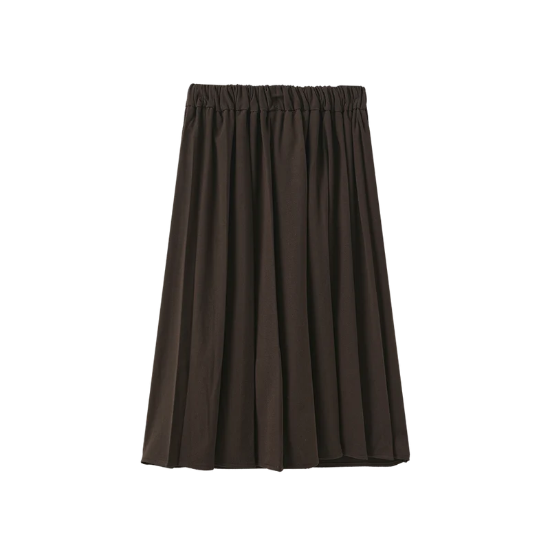 skirt wrap look gold button - brown