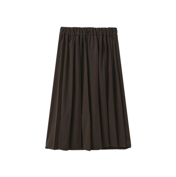 skirt wrap look gold button - brown