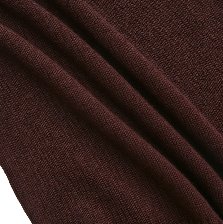 set outfit striped trim crest sweater and leggings - brown