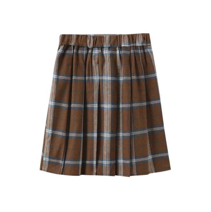 skirt plaid center pleated  - blue
