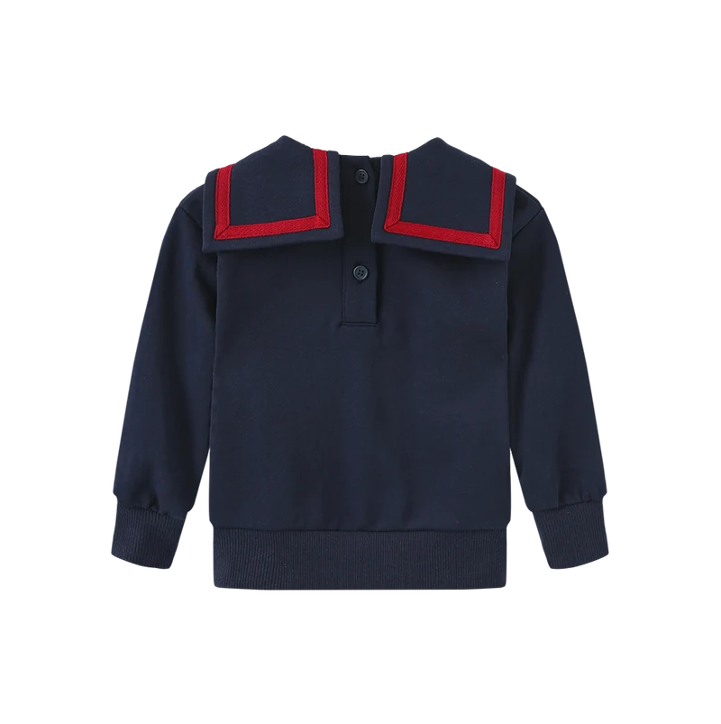 set outfit graphic knit collar sweatshirt and leggings - navy