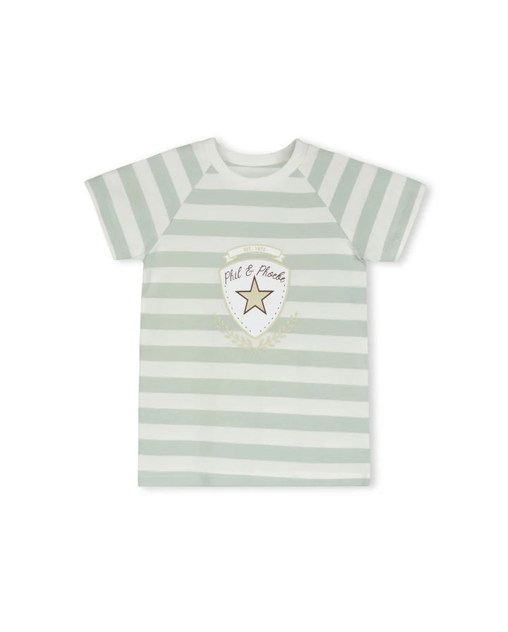 tee s/s striped - green