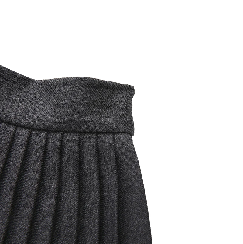 skirt knife pleated - charcoal