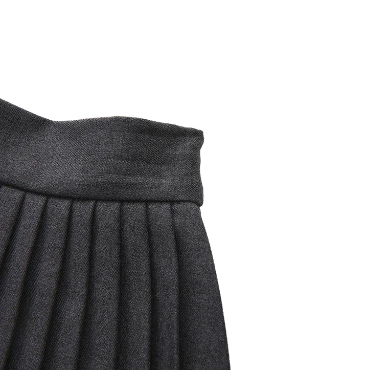 skirt knife pleated - charcoal