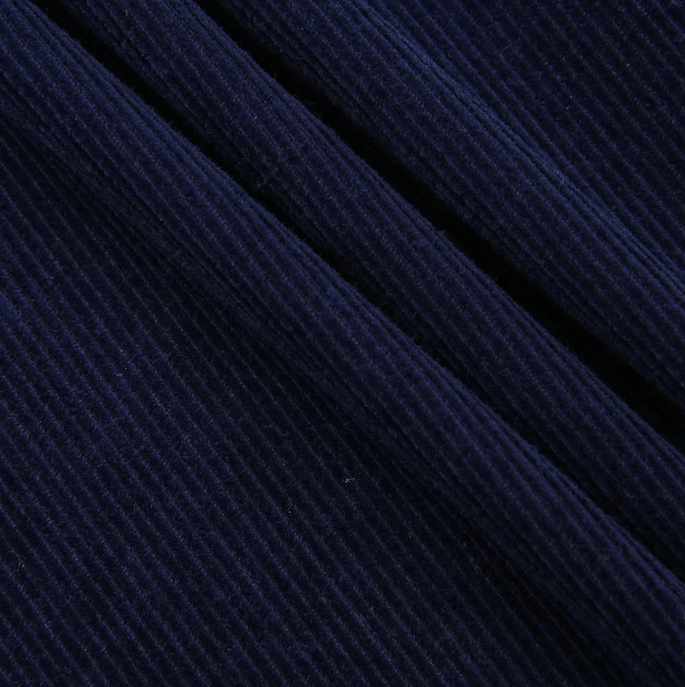skirt midi elastic waist curduroy - navy