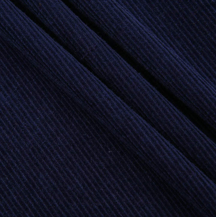 skirt midi elastic waist curduroy - navy