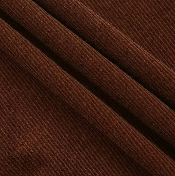 skirt midi elastic waist curduroy - brown