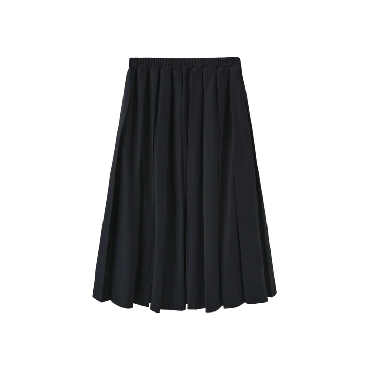 skirt pull string midi pleated - navy