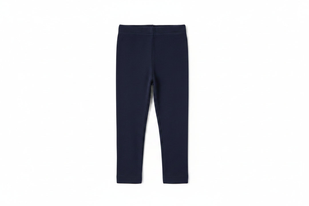 set outfit graphic knit collar sweatshirt and leggings - navy