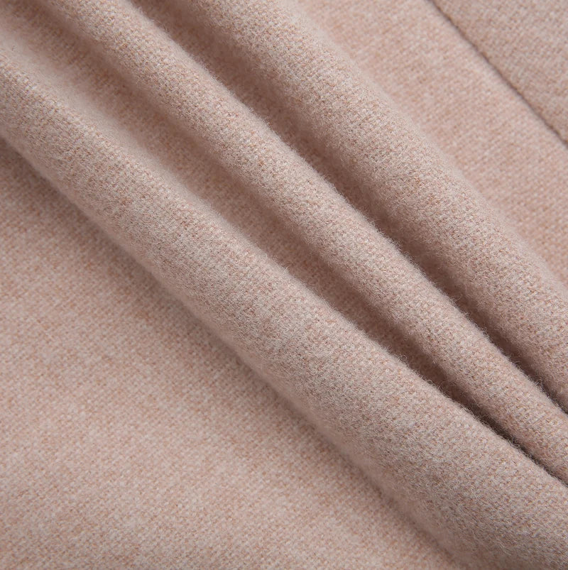 skirt wool wide center pleats - dusty pink