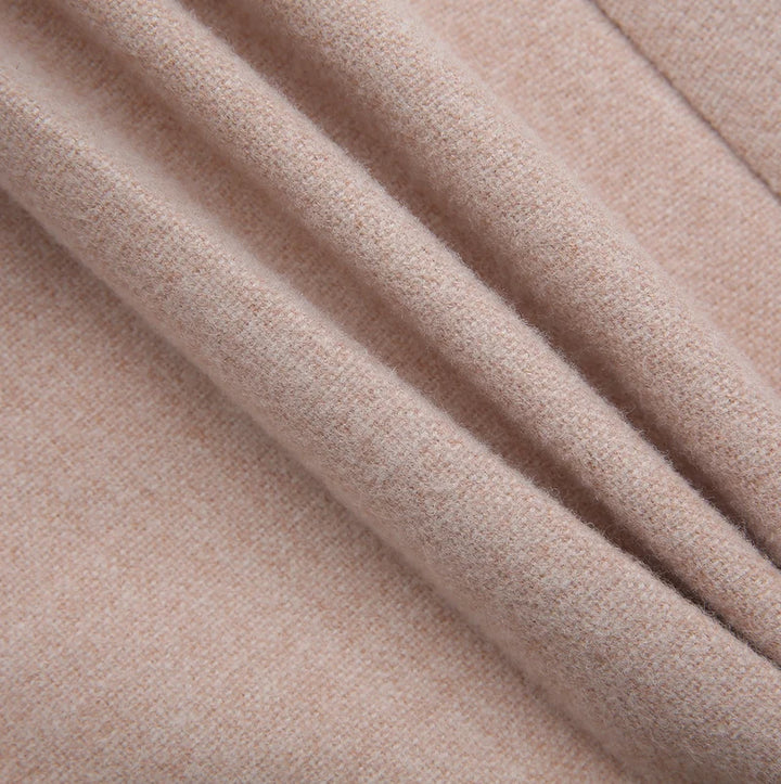 skirt wool wide center pleats - dusty pink
