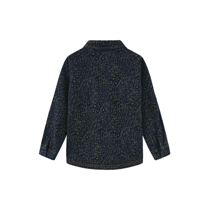shirt l/s leopard denim - blue leopard